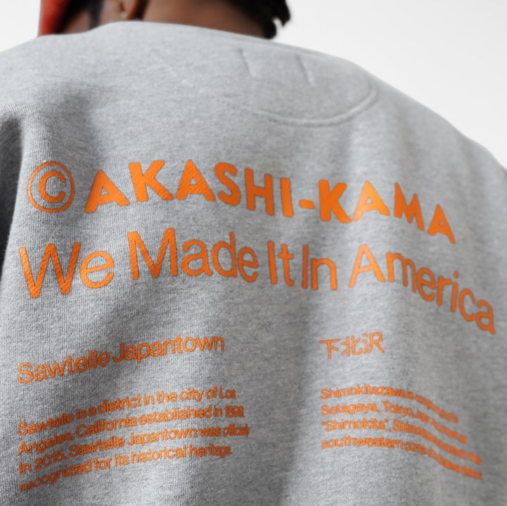 AKASHI-KAMA Streetwear Sawtelle Shimokitazawa Japanese Style Crewneck Sweatshirt | City Collection