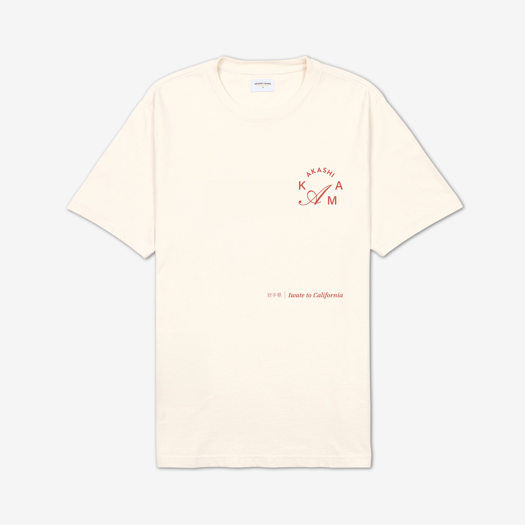 Iwate Cream Tee | Made in USA AKASHI-KAMA Japanese Streetwear