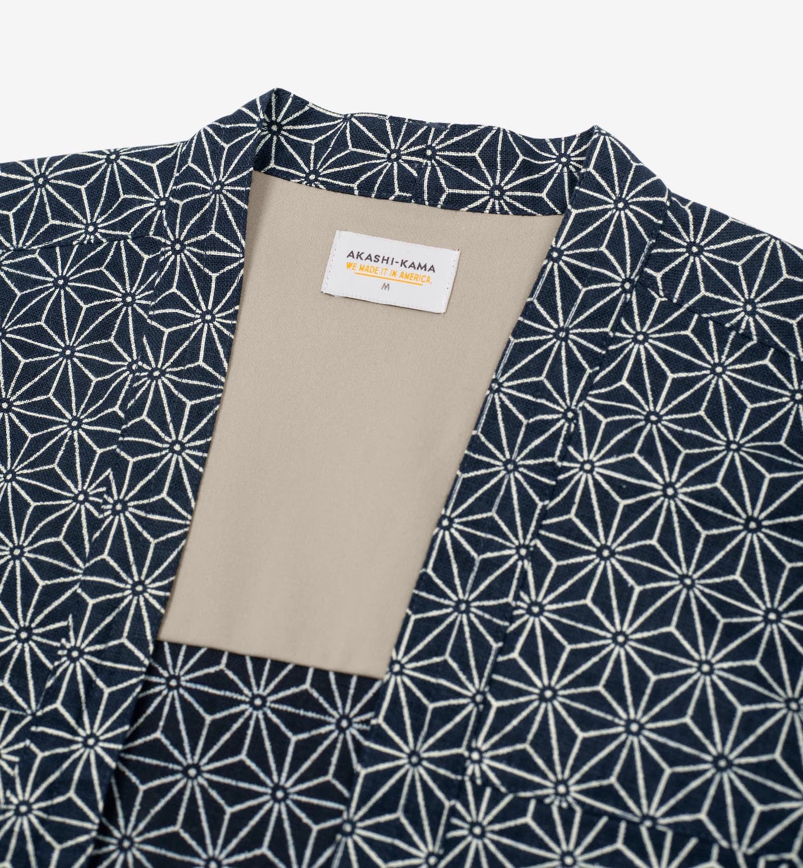 Modern Kimono Shirt  AKASHI-KAMA - Made in the US of Japanese Cotton