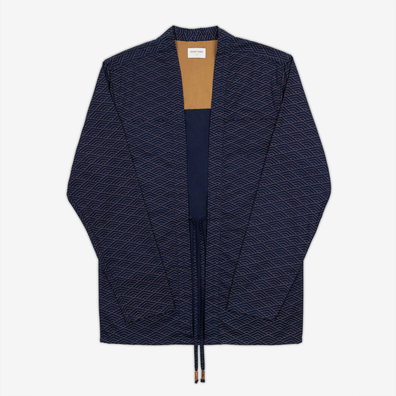 Noragi Jacket - Indigo Wave | AKASHI-KAMA Kimono Shirt