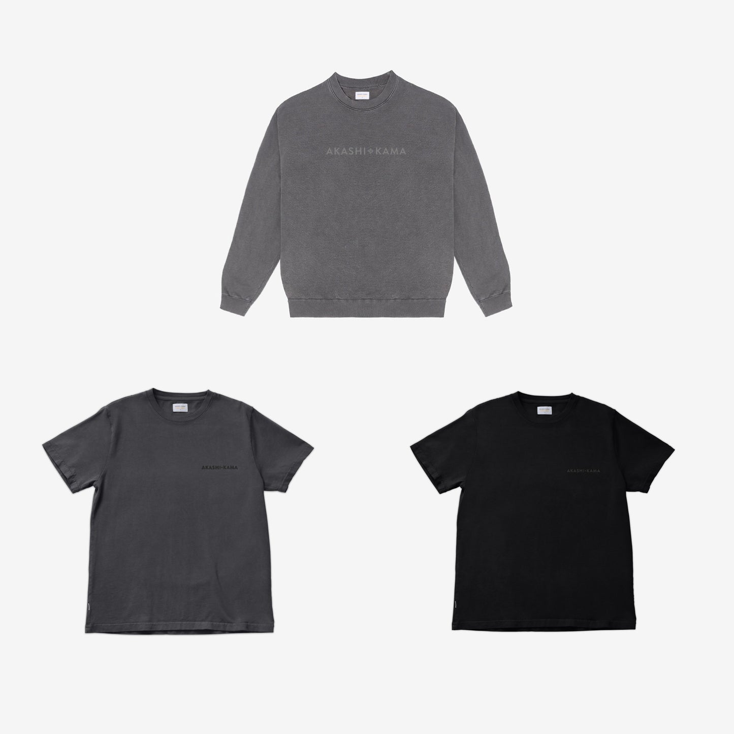 Stamped Crewneck - Charcoal Mineral Wash