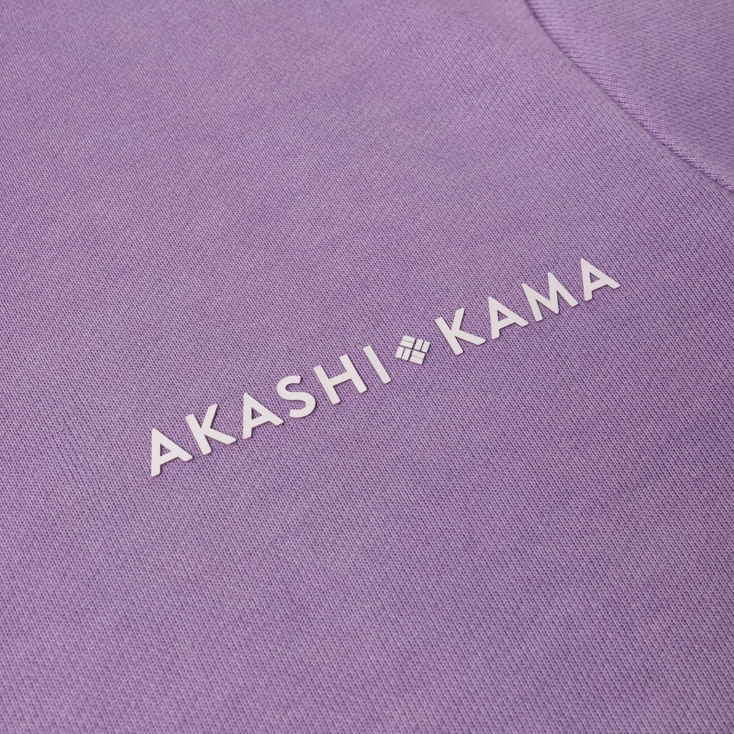 AKASHI-KAMA Stamped Logo Hoodie in Lavender Wisteria| Streetwear Garment Dye Silicone Logo Made in USA Sweatshirt