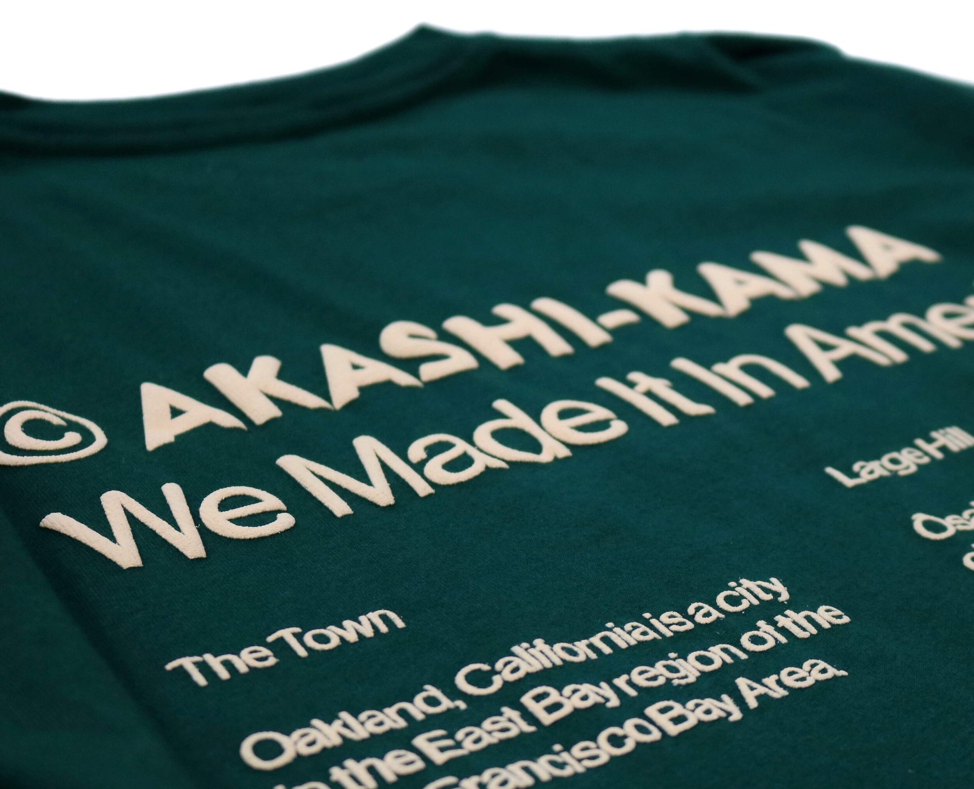 AKASHI-KAMA Made in Oakland Heavyweight Garment Dye Tee Osaka Japanese Streetwear Green