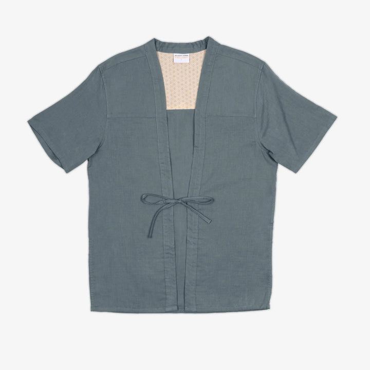 AKASHI-KAMA Haori Jacket in Fog | Modern Japanese Kimono Style Streetwear