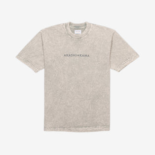 Stamped Logo AKASHI-KAMA Tee in Mineral Wash | Streetwear Garment Dye Shirt Made in USA